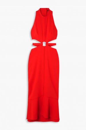 Платье миди из эластичного кади с декорированным вырезом , красный Proenza Schouler