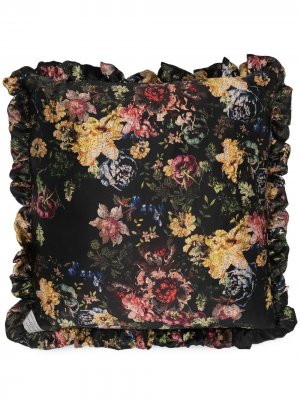 Подушка с цветочным принтом и оборками Preen By Thornton Bregazzi. Цвет: черный