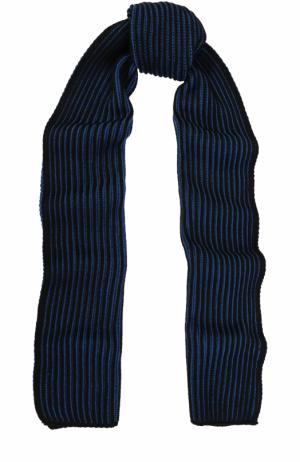 Шерстяной вязаный шарф C.P. Company. Цвет: темно-синий