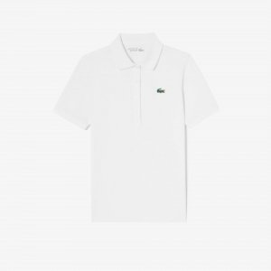 LACOSTE Женская базовая рубашка-поло для гольфа с короткими рукавами [белый]