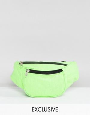 Зеленая сумка-кошелек на пояс Inspired Reclaimed Vintage. Цвет: зеленый
