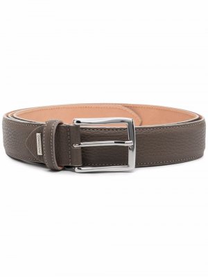 Grained leather buckle belt Corneliani. Цвет: серый