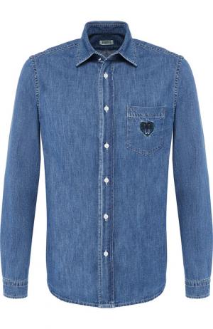 Джинсовая рубашка с логотипом бренда Kenzo. Цвет: синий