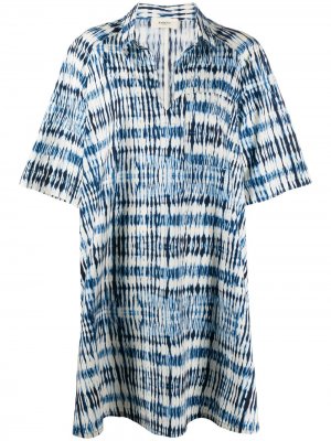 Платье-рубашка оверсайз с абстрактным принтом Barena. Цвет: синий