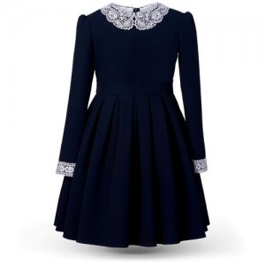 Школьное платье , размер 128-134, синий, белый Alisia Fiori. Цвет: синий/белый