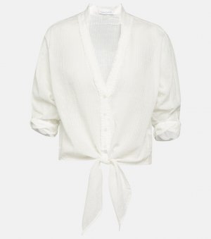 Атласная рубашка азия, белый Poupette St Barth
