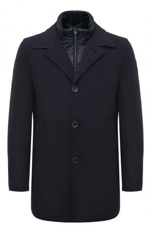 Утепленное пальто Herno. Цвет: синий