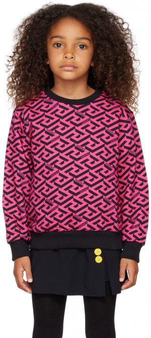 Детский розовый свитер 'La Greca' Versace