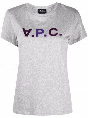 Logo-print short-sleeved T-shirt A.P.C.. Цвет: серый