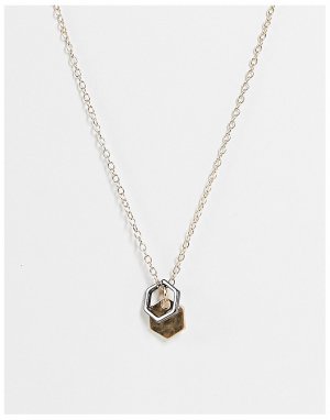 Золотистое ожерелье с кластерным шестигранным дизайном Sunday-Золотистый Icon Brand