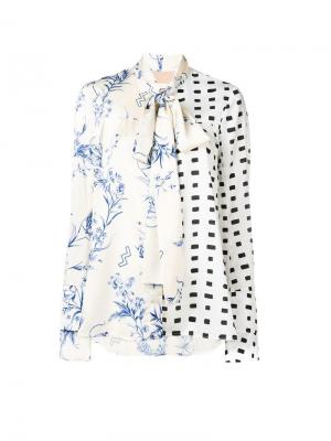 Блузка свободного кроя с принтом Ssheena. Цвет: нейтральные цвета