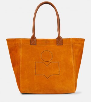 Маленькая замшевая сумка-тоут Yenky с вышитым логотипом , коричневый Isabel Marant