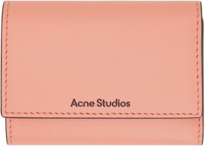Розовый кожаный кошелек тройного сложения Acne Studios