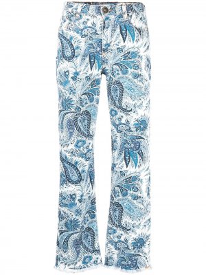 Расклешенные брюки с узором пейсли и завышенной талией ETRO. Цвет: синий