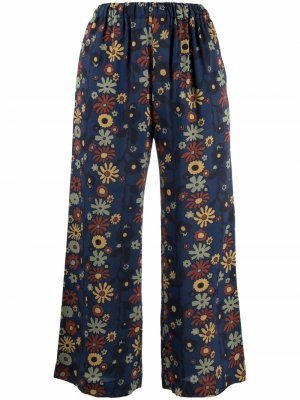 Укороченные брюки с цветочным принтом Marni. Цвет: синий