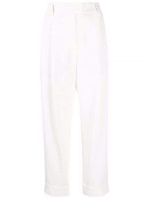Прямые брюки со складками Brunello Cucinelli. Цвет: белый