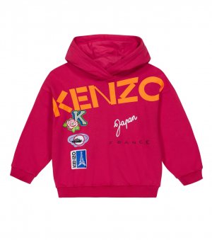 Хлопковая толстовка с капюшоном и логотипом , красный Kenzo