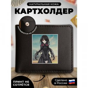 Визитница KUP001, гладкая, черный RUSSIAN HandMade. Цвет: черный