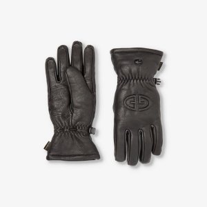 Кожаные перчатки Hilja с тисненым логотипом , черный Goldbergh