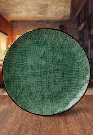 Тарелка Elan Gallery 26,5х26,5х2,5 см. Цвет: зеленый