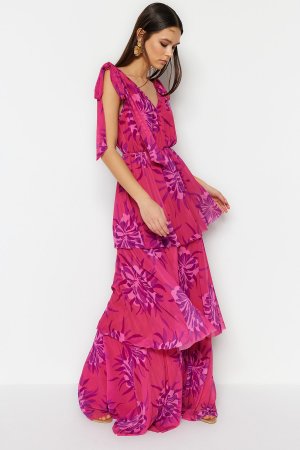 Платье вечернее с открытой талией, розовый Trendyol