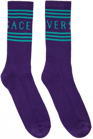 Пурпурные носки с логотипом Versace