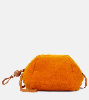 Небольшой клатч Puffy из кашемира и шелка, оранжевый Loro Piana