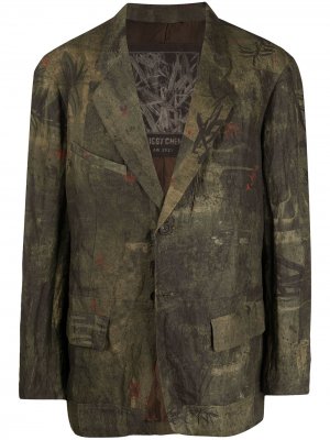 Однобортный пиджак с графичным принтом Ziggy Chen. Цвет: разноцветный