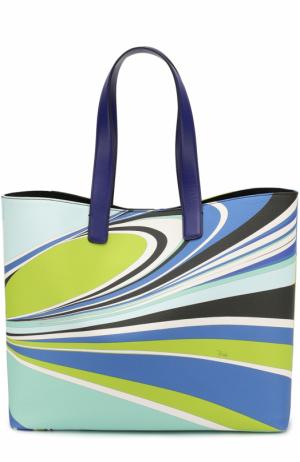 Текстильная сумка в полоску Emilio Pucci. Цвет: разноцветный
