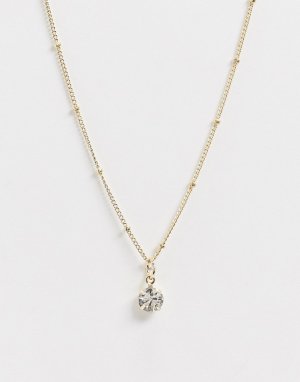 Золотистое ожерелье-цепочка с подвеской-камнем -Золотой Miss Selfridge