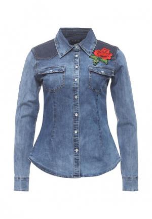 Рубашка джинсовая Stella Morgan. Цвет: синий