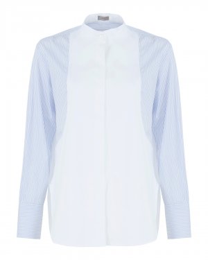 Хлопковая рубашка MRZ. Цвет: белый+синий