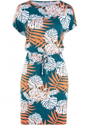 Короткое летнее трикотажное платье с завязками , синий Bpc Bonprix Collection