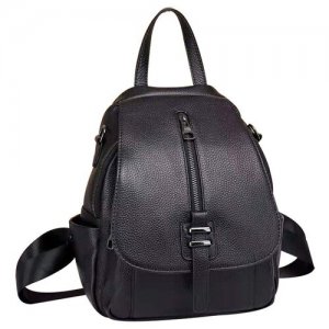 Сумка-рюкзак из натуральной кожи цвет черный MD. Цвет: черный