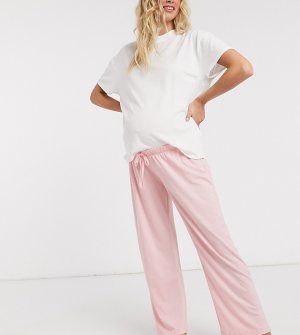 Розовые трикотажные штаны прямого кроя от пижамы ASOS DESIGN Maternity-Розовый Maternity