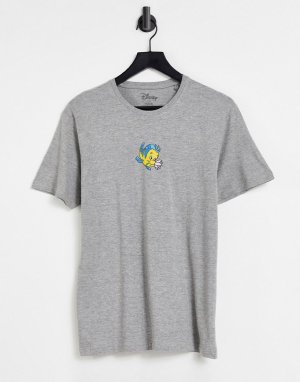 Серая футболка с принтом Флаундера Disney-Серый MERCH CMT LTD