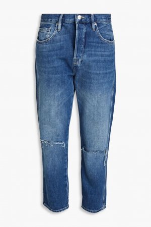 Укороченные прямые джинсы Le Original с высокой посадкой , средний деним Frame