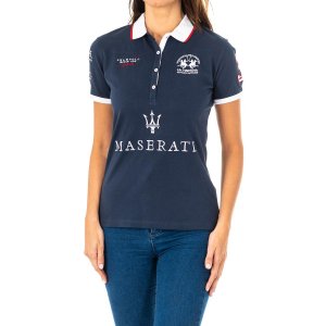 Женская рубашка-поло с короткими рукавами и воротником лацканами 2WPH34 La Martina