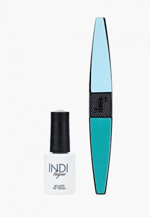 Набор для ухода за ногтями Runail Professional пилка ногтей и Гель-лак INDI laque, 9 мл №3658. Цвет: серебряный