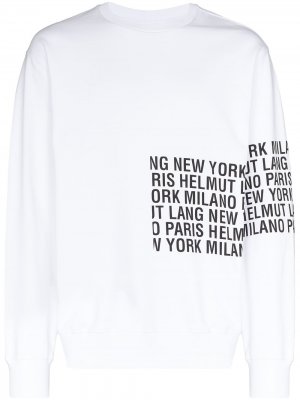 Box-logo cotton sweatshirt Helmut Lang. Цвет: белый