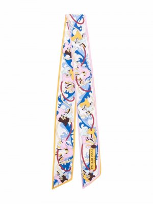Шелковый шарф с принтом Emilio Pucci Junior. Цвет: белый