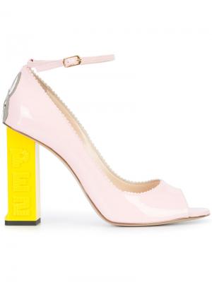 Туфли с контрастным каблуком Camilla Elphick. Цвет: розовый и фиолетовый