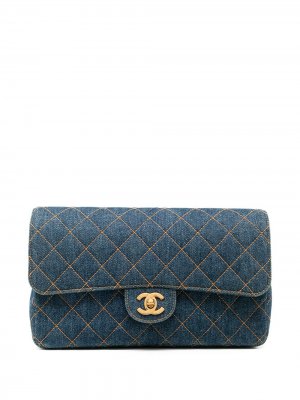 Стеганый рюкзак 1997-го года Chanel Pre-Owned. Цвет: синий