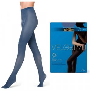 Колготки  Velour, 70 den, с ластовицей, матовые, размер 3, голубой Omsa. Цвет: голубой