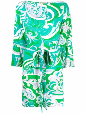 Платье с поясом и принтом Albizia Emilio Pucci. Цвет: зеленый