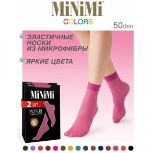 Носки , 50 den, 2 пары, размер 0 (UNI), розовый MiNiMi. Цвет: розовый
