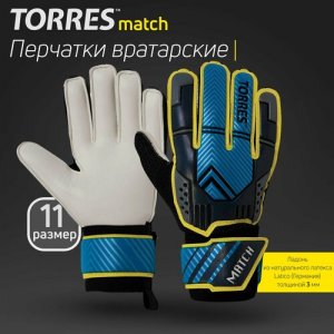 Вратарские перчатки , размер 11, синий, черный Torres. Цвет: черный/черный-синий/синий/желтый