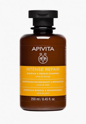 Шампунь Apivita Питательный и восстанавливающий с оливой медом, 250 мл. Цвет: прозрачный