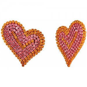 Серьги Sweetheart Earrings Phenomenal Studio. Цвет: оранжевый/серебристый/розовый