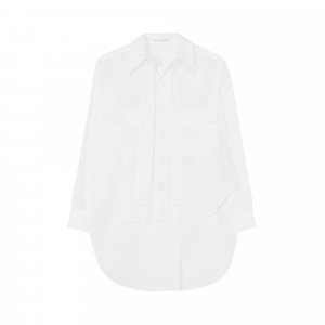 Льняная рубашка с галстуком из целлюлозы, цвет Белый Yohji Yamamoto
